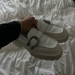 Gucci Shoes Gucci Dionysus White Leather Loafers